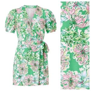 NWOT Lilly Pulitzer Sailynn Wrap Romper Dress Spearmint Blossom Views Floral